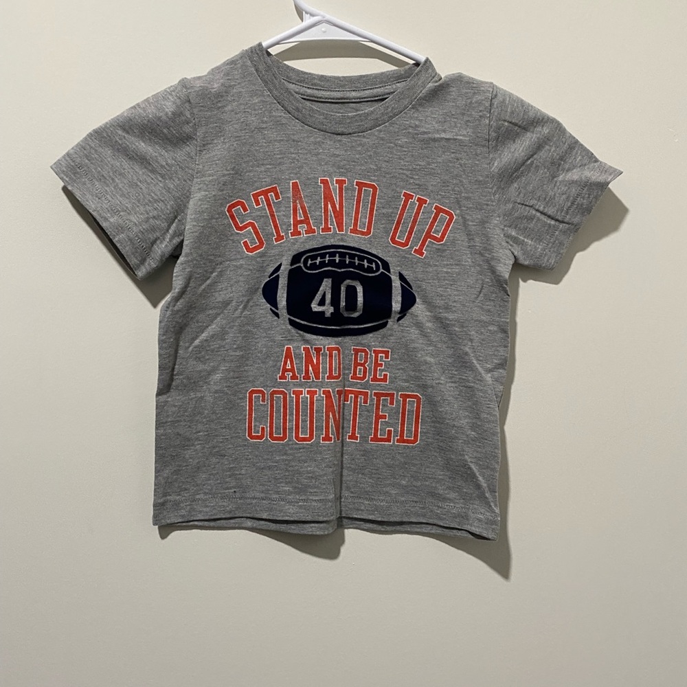 Peek Boy’s Gray Kids Shirt with Football Graphic guc size 2/3Y